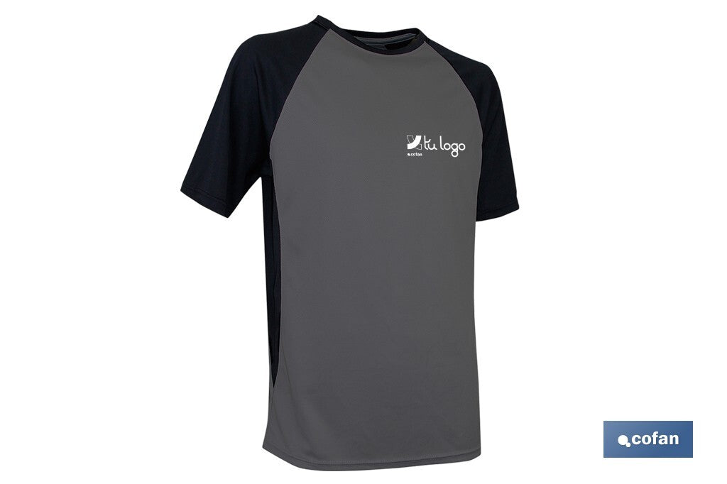 CAMISETA TRANSPIRABLE MODELO PILOTE GRIS-NEGRA 160 g/m2 TALLA-XXL