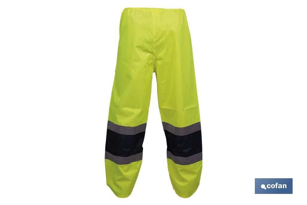 PANTALÓN DE LLUVIA DE ALTA VISIBILIDAD MODELO BELLATRIX AMARILLA Y AZUL TALLA XXXL