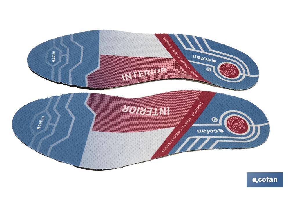 PLANTILLA 4 CAPAS PARA CALZADO PISADA INTERIOR TALLA 38
