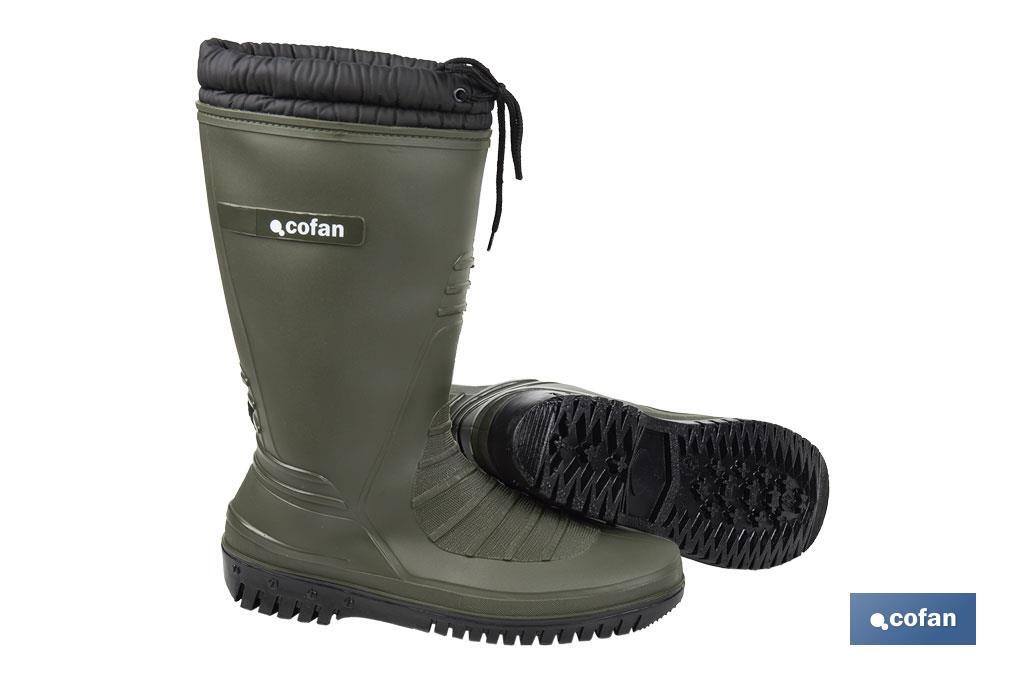 BOTA DE AGUA VERDE/NEGRA CON FORRO POLAR TALLA 37
