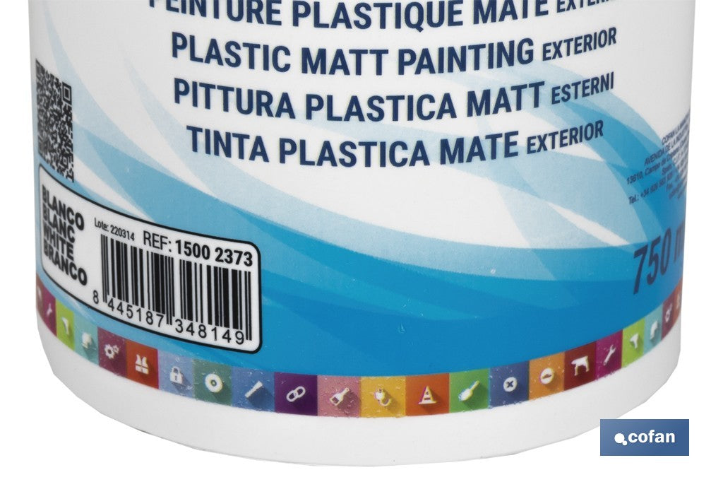 PINTURA PLÁSTICA EXTERIOR 5 KG BLANCO