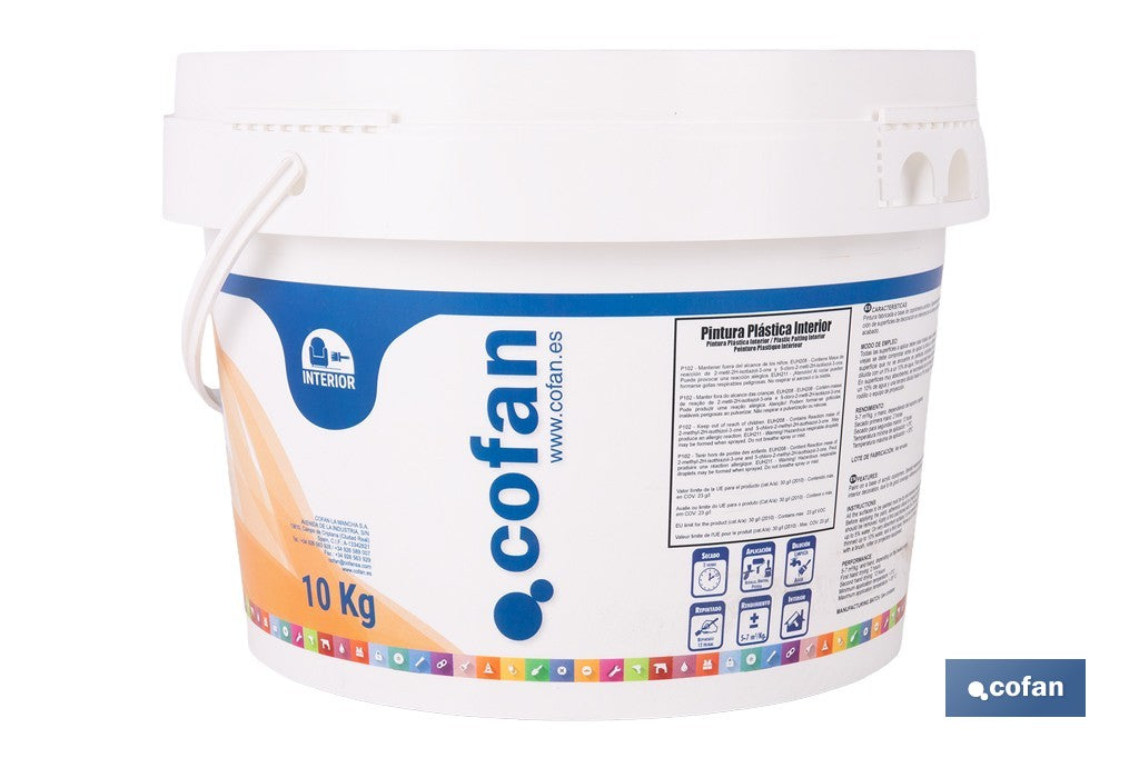 PINTURA PLÁSTICA INTERIOR 10 KG BLANCO