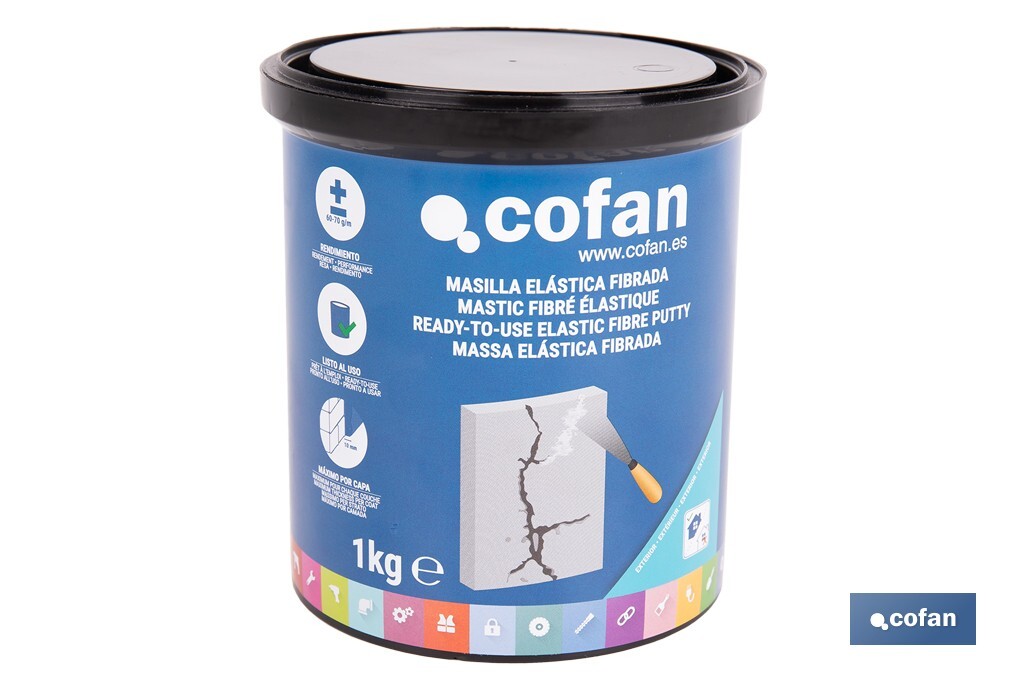 MASILLA ELÁSTICA FIBRADA PARA EXTERIOR 1 KG