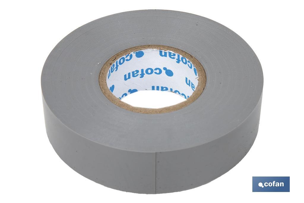 CINTA AISLANTE 180 Micras GRIS 19mmX20 Metros venta unitaria