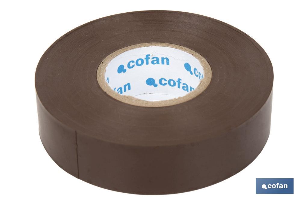 CINTA AISLANTE 180 Micras MARRON 19mmX20 Metros