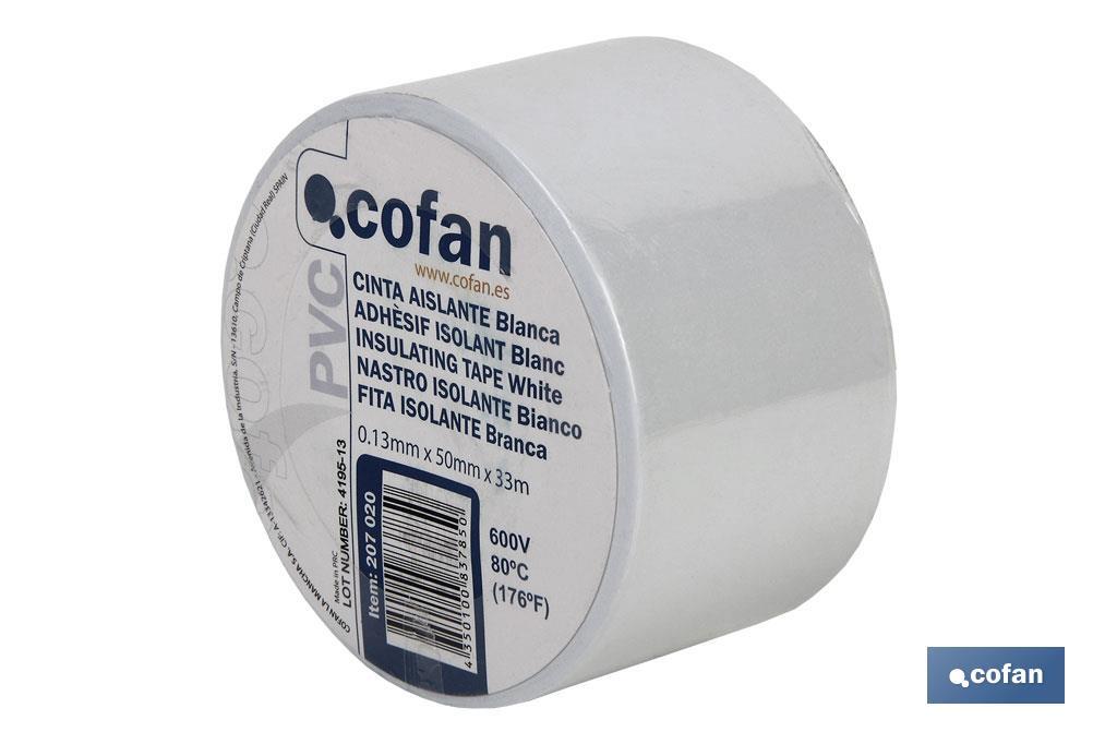 CINTA AISLANTE BLANCA DE 130 MICRAS 50 MM X 33 M