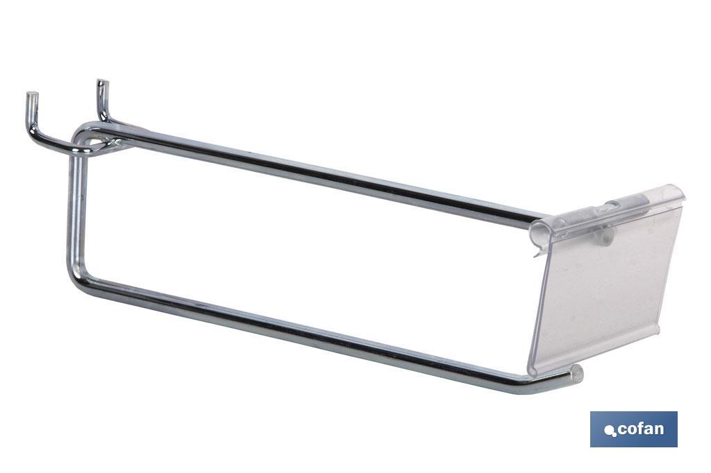 GANCHO SIMPLE CON ETIQUETERO 300 X 6 MM
