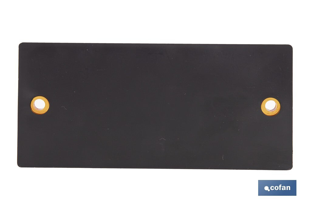 CATADIÓPTRICO RECTANGULAR ÁMBAR 106 X 50 MM CON AGUJERO SIN TORNILLO
