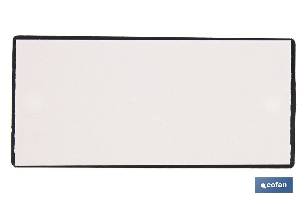 CATADIÓPTRICO RECTANGULAR BLANCO 106 X 50 MM CON AGUJERO SIN TORNILLO CON ADHESIVO
