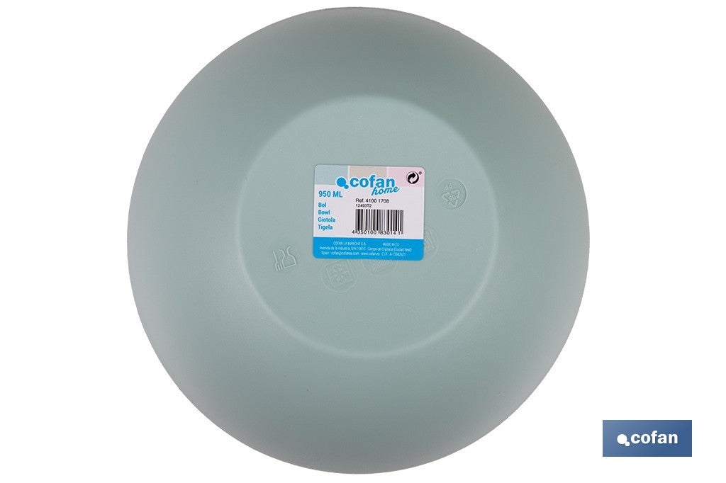 BOL MODELO ALBAHACA 950ML VERDE AGUA 17X7cm