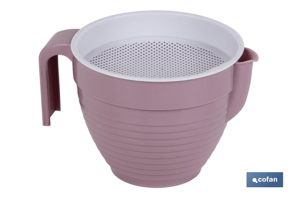 GRASERA COLADOR 500ml MODELO ALBAHACA ROSA PALO 16.5X12X10cm