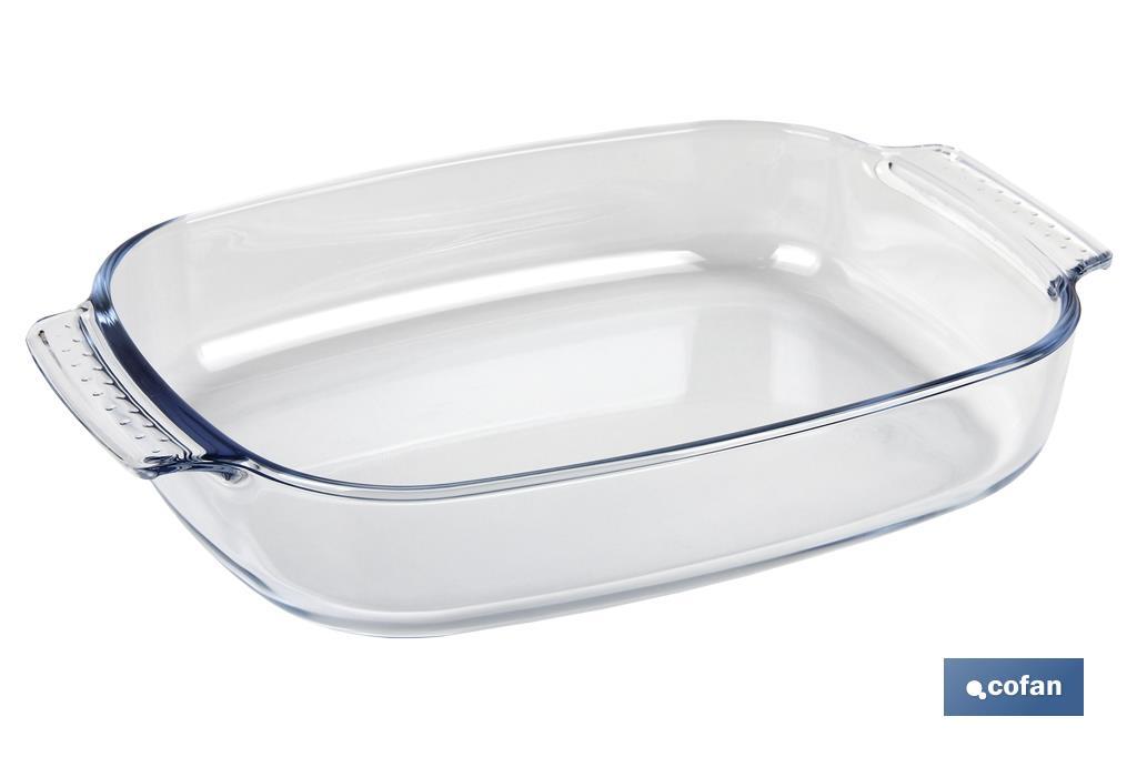 SET DE 2 FUENTES OVALADAS ANCHAS DE VIDRIO BOROSILICATO MODELO BARITINA 2700 ML - 3800 ML