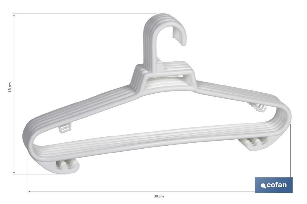 PACK DE 6 PERCHAS BLANCAS 38 X18 CM