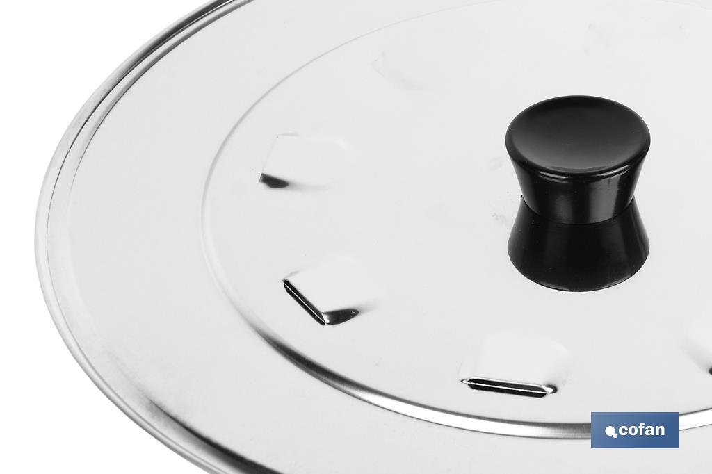TAPA C/DESVAPO ACERO INOX 32 cm