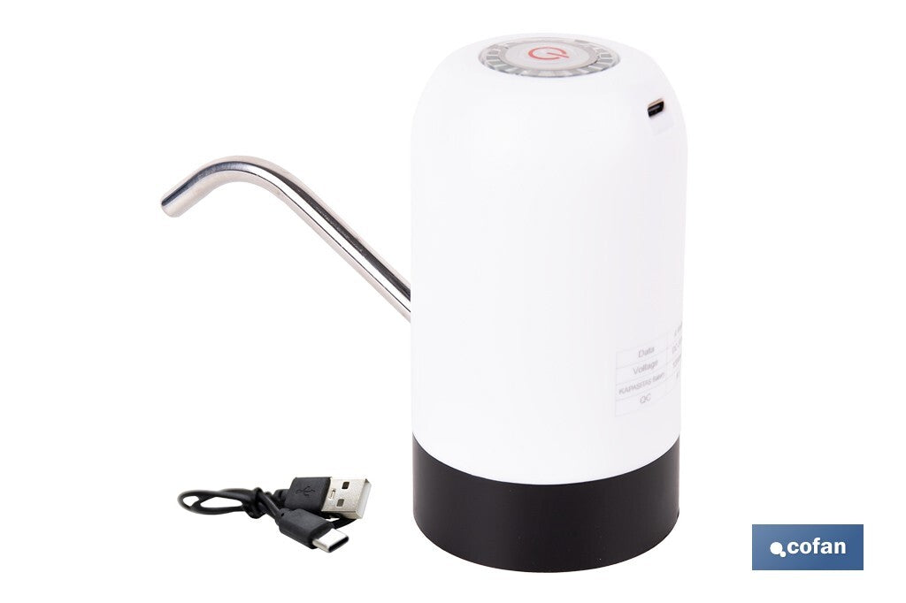 DISPENSADOR DE AGUA PARA GARRAFAS RECARGABLE USB 6.9 X12.3 CM
