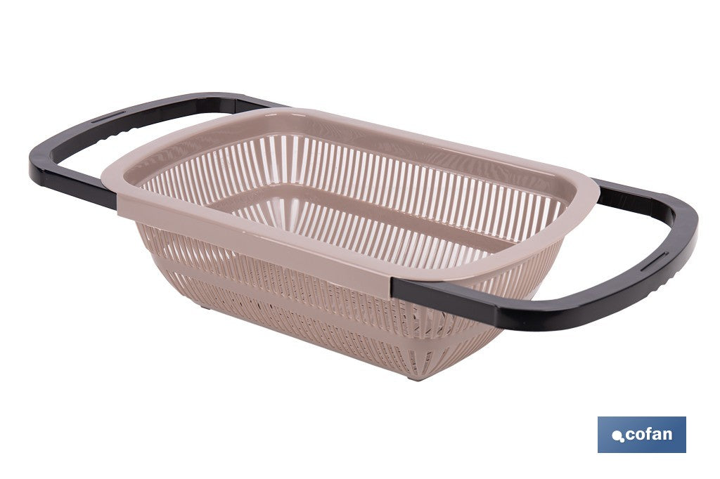 ESCURRIDOR RECTANGULAR EXTENSIBLE MARRÓN 50,5 X 24,5 X 11,5 CM