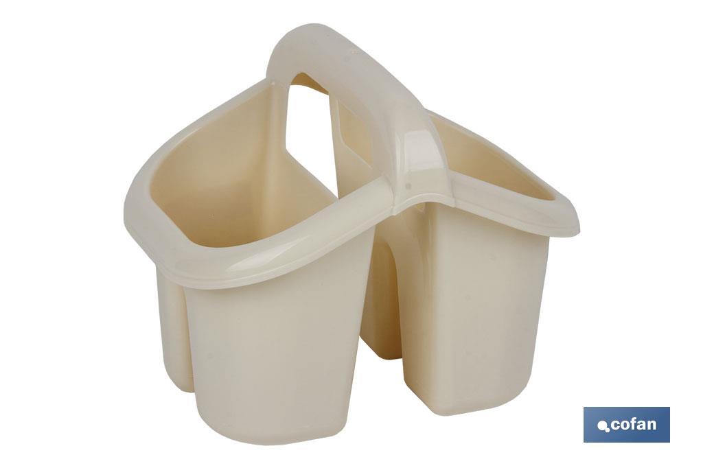 ESCURRECUBIERTOS CON ASA BEIGE 19.5X15.5X16cm
