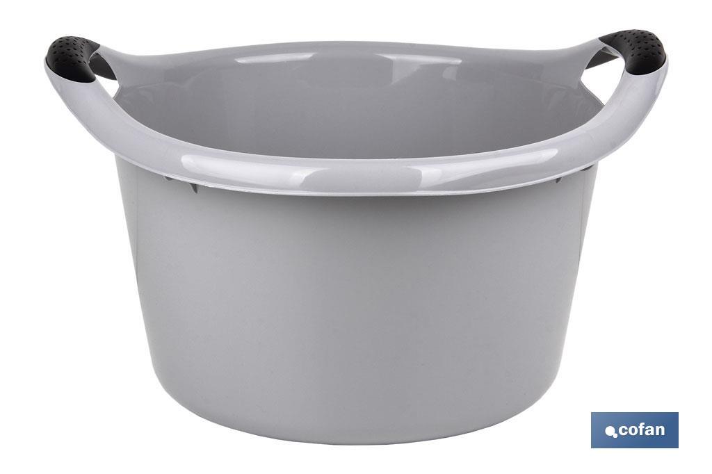 BARREÑO REDONDO ASAS 15L GRIS 42X39.5X25cm