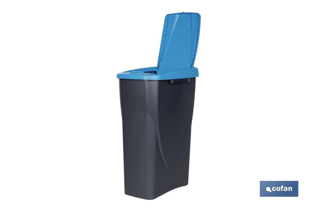 CUBO DE BASURA PARA RECICLAR 25 LITROS COLOR AZUL 21.5 X 36 X 51 CM