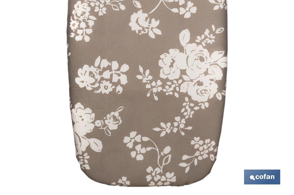 FUNDA TABLA PLANCHAR ACOLCHADA 140X60 FLORES BLANCAS
