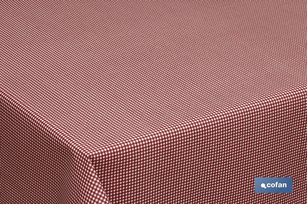 ROLLO MANTEL ANTIMANCHAS RESINADO 1,40 x 20m 50% ALG/50% POL. CUADRITOS