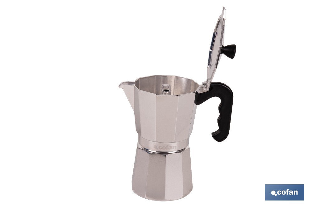 CAFETERA ITALIANA DE ALUMINIO PARA INDUCCIÓN 9 TAZAS