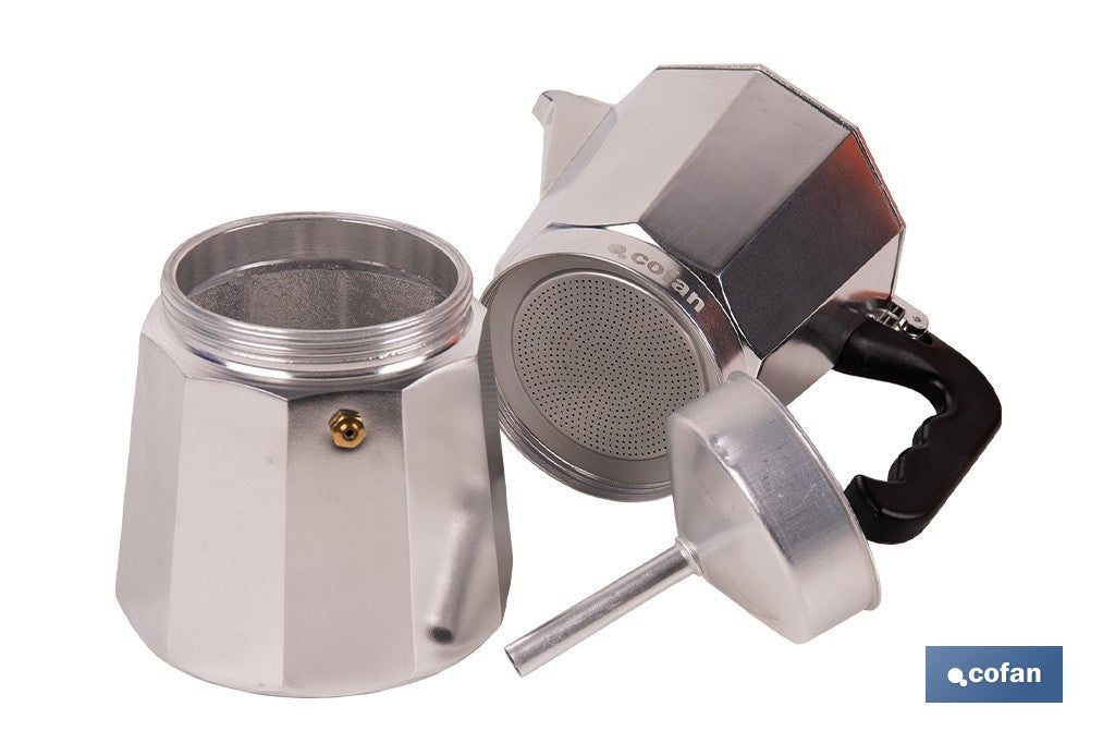 CAFETERA ITALIANA DE ALUMINIO PARA INDUCCIÓN 12 TAZAS