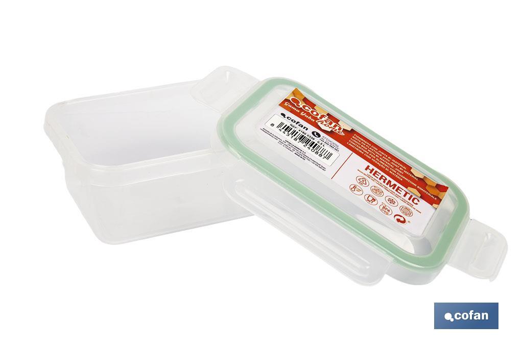 FIAMBRERA VERDE RECTANGULAR CON JUNTA BI-MATERIA MODELO YUBA 1,4 L