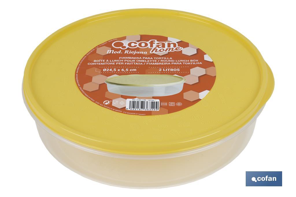 FIAMBRERA TORTILLA REDONDA AMARILLO 24.5X6.5cm