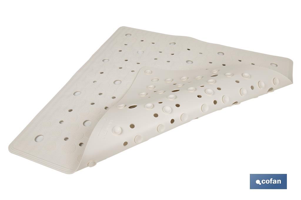 ALFOMBRA ANTIDESLIZANTE CON VENTOSAS BAÑERA/DUCHA BLANCO 53 X 53 cm