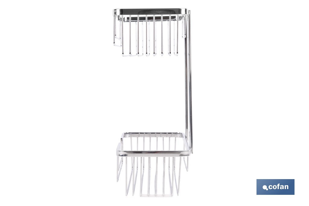 CESTA DE DUCHA PORTAGEL DOBLE DE ACERO INOXIDABLE 304