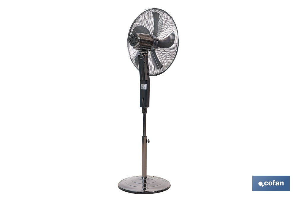 VENTILADOR DE PIE OSCILANTE GRIS PLOMO OSCILANTE CON 3 VELOCIDADES Y TEMPORIZADOR Ø45 CM 70 W