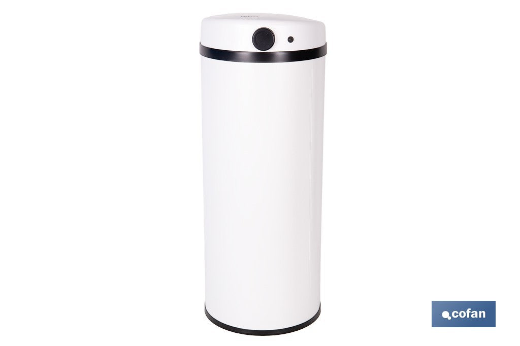 CUBO DE BASURA BLANCO CON SENSOR Y CUBO INTERIOR 50 L 30,5 X 78 CM