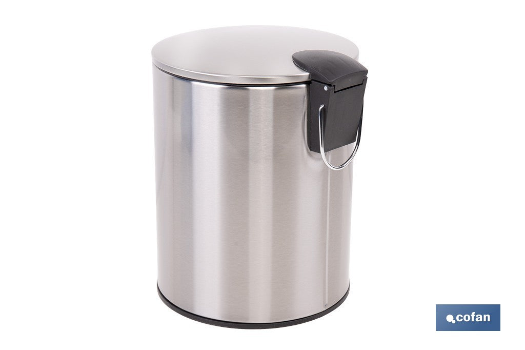 CUBO DE BASURA DE ACERO CON PEDAL Y CUBO INTERIOR 5 L 20,3 X 26,2 CM