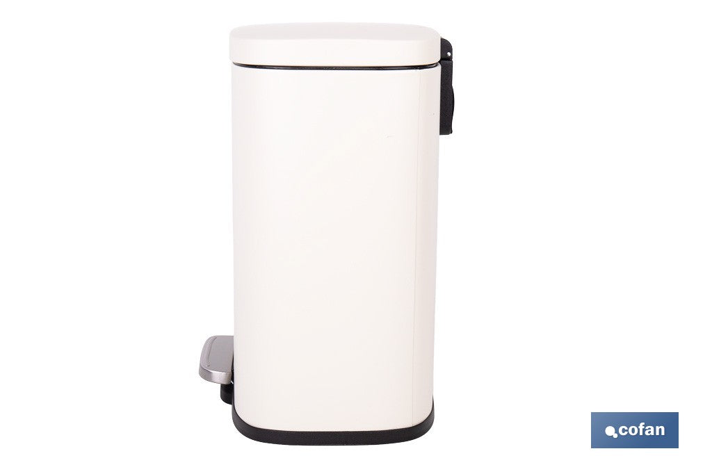 CUBO DE BASURA BEIGE CON PEDAL Y CUBO INTERIOR 20 L 34,2 X 29,3 X 44 CM