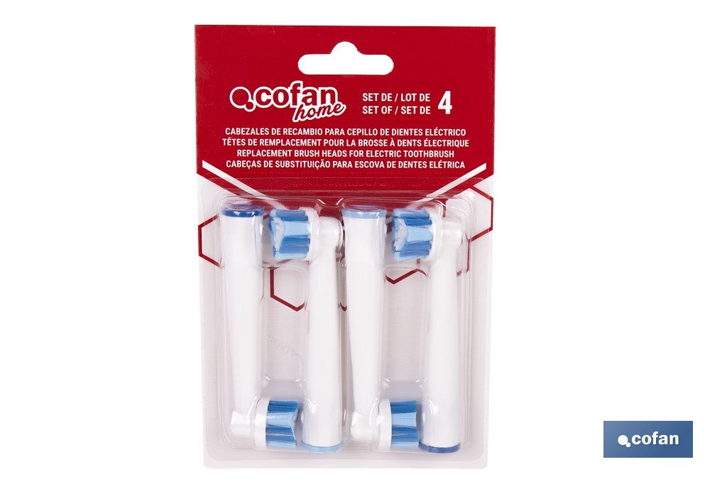 SET DE 4 CABEZALES DE REPUESTO PARA CEPILLO DE DIENTES ELÉCTRICO