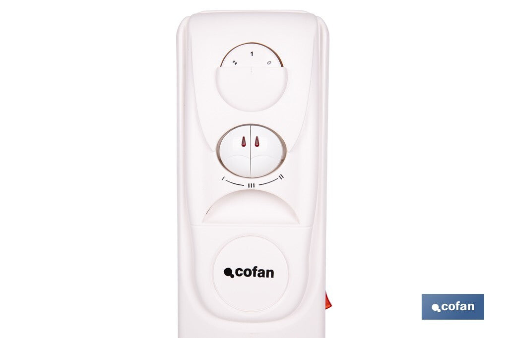 RADIADOR DE ACEITE CON TERMOSTATO REGULABLE Y VENTILADOR 7 ELEMENTOS 1500 W