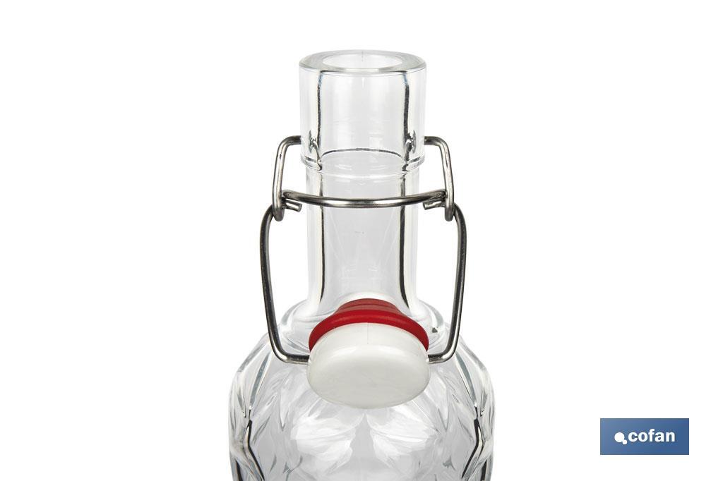 BOTELLA DE VIDRIO TRANSPARENTE CIERRE DE ESTRIBO 1 L VENTA UNITARIA