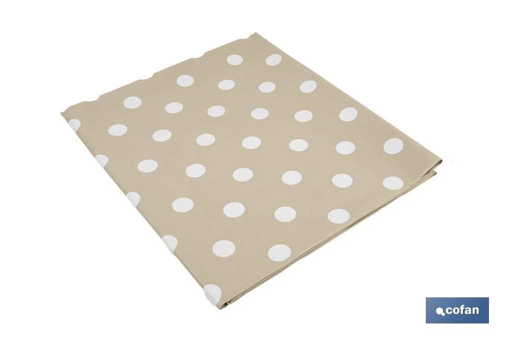 MANTEL ANTIMANCHA LUNARES BEIGE 1,40 X 3,00