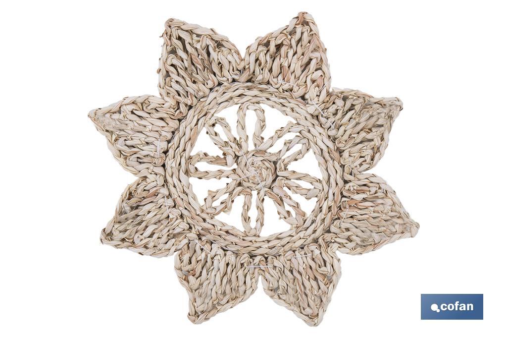 BAJOPLATO EN FORMA ESTRELLA FIBRA NATURAL MEDIDA 30 CM