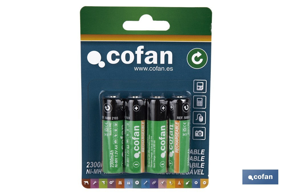 BLISTER 4 PILAS RECARGABLES AA 2300mAh VENTA UNITARIA
