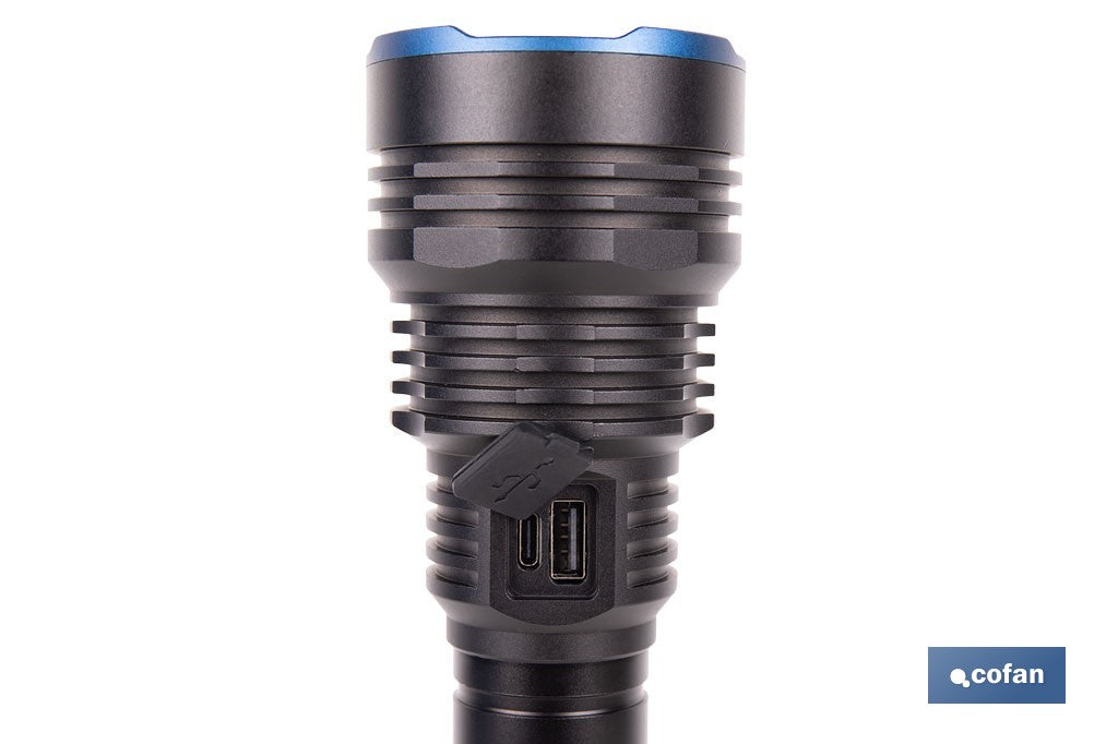 LINTERNA HIGH POWER LED 18.000 LM CON 6 FUNCIONES Ø65 X 322 MM