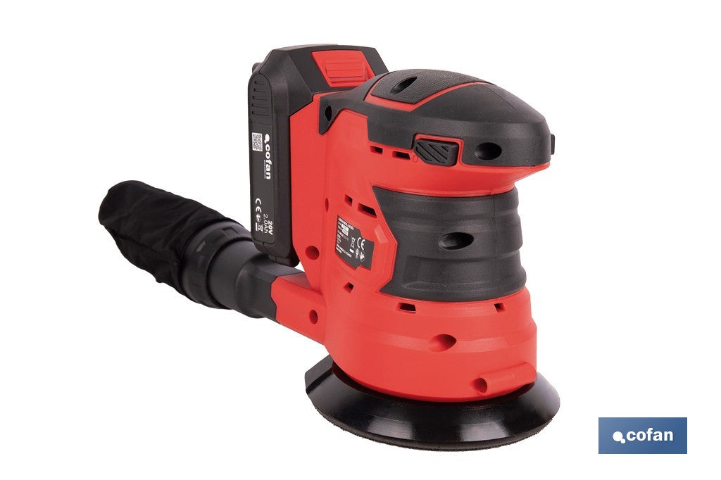 LIJADORA ORBITAL A BATERÍA Li-ion 20 V 125 MM 10000 RPM