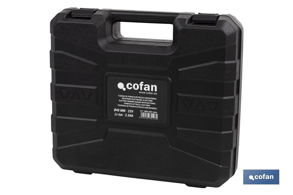 TIJERAS DE PODAR ELÉCTRICAS CON BATERÍAS Ø40 MM Li-ion 25V 2Ah