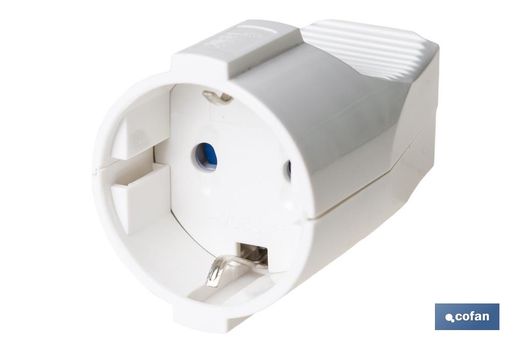 BASE ENCHUFE AEREA BLANCA (16A-250V)
