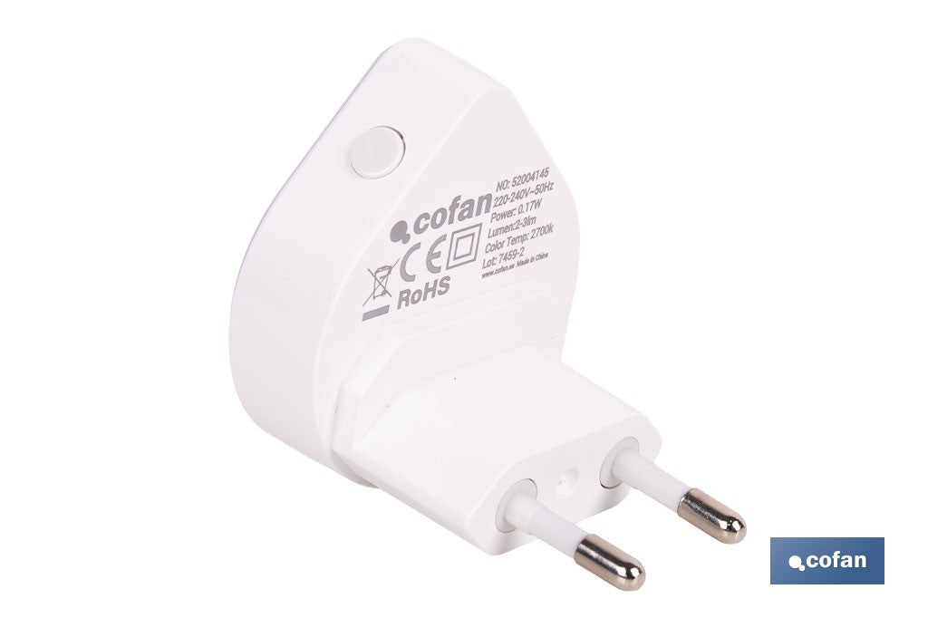 LÁMPARA LED QUITAMIEDOS CON SENSOR 0,17 W IP20 2700 K 55 X 48 X 59 MM
