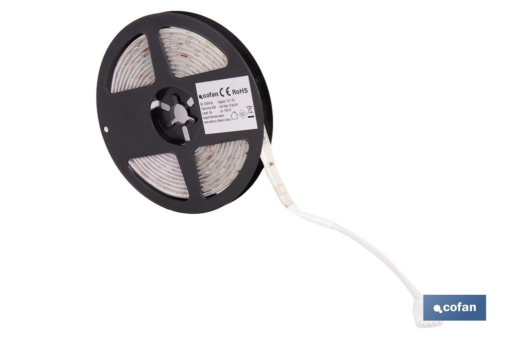 TIRA LED 12 V IP65 CON CONTROL REMOTO 3 M