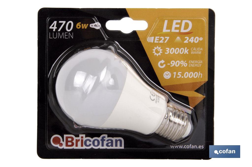 BOMBILLA LED 6W CLASIC 240º 470LM 3000K