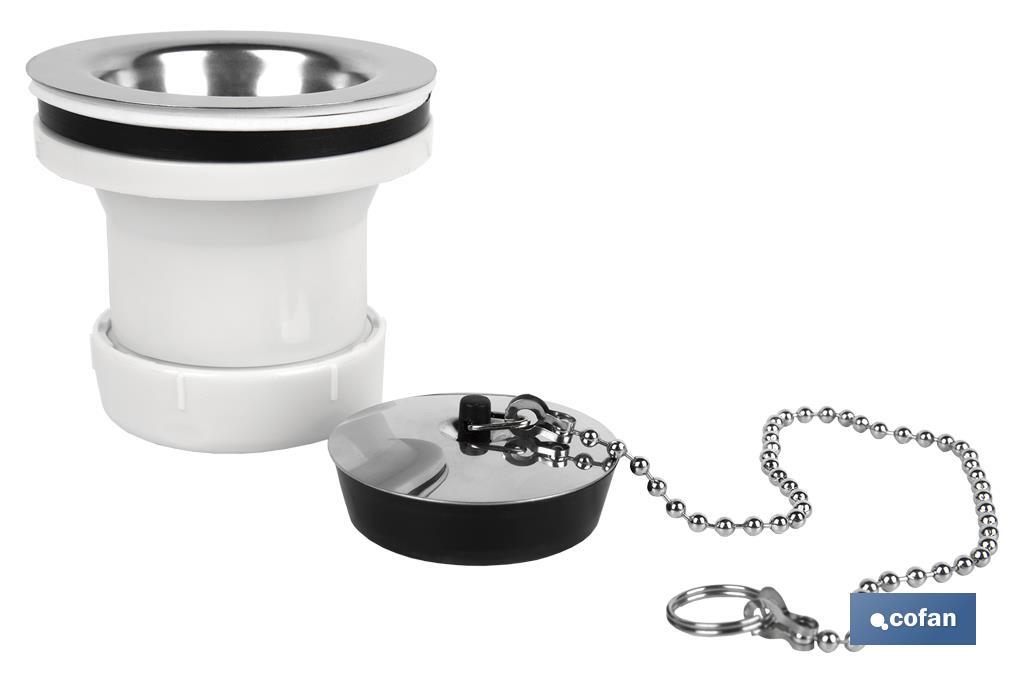 VÁLVULA LAVABO-BIDÉ 1 1/2 x 70 TAPÓN METÁLICO