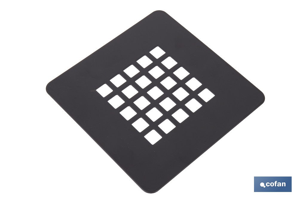 REJILLA DE DUCHA EN NEGRO MATE 125 X 125 MM